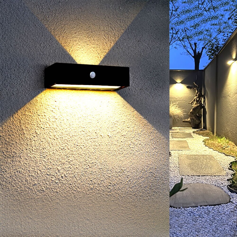 태양 Led 조명 야외 정원 장식 야외 벽 조명, 발코니 정원 조명 태양 벽 스티커 램프